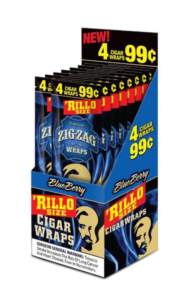 Zig Zag Blueberry Rillo Size Blunt Wraps