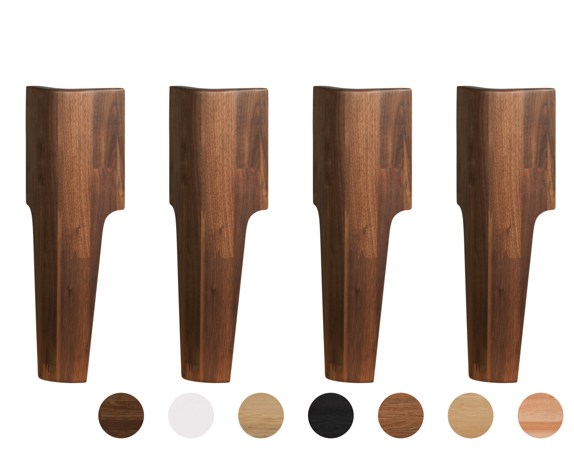 Hasena Oak-Line Füsse Xylo 4er-Set / 25 cm / Eiche cognac, gebürstet, geölt Image