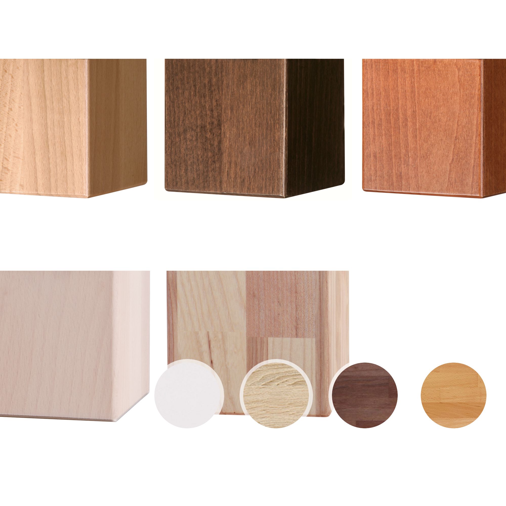 Hasena Top-Line Füsse Ivio 4er-Set / 25 cm / Wildeiche natur, gebürstet, geölt Image