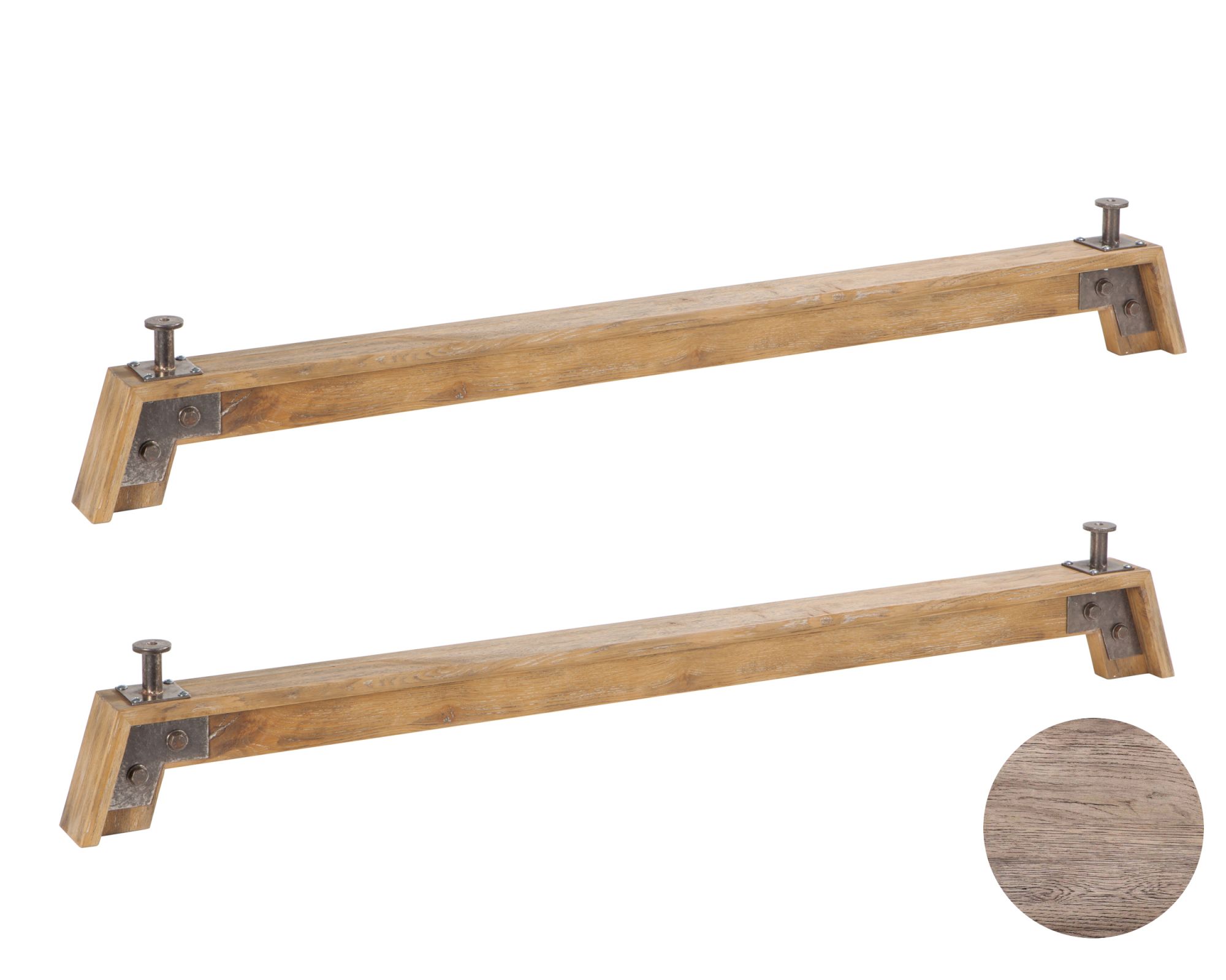 Hasena Oak-Vintage Füsse Stabil 2er-Set / 25cm / 200 cm / Akazie Vintage grau