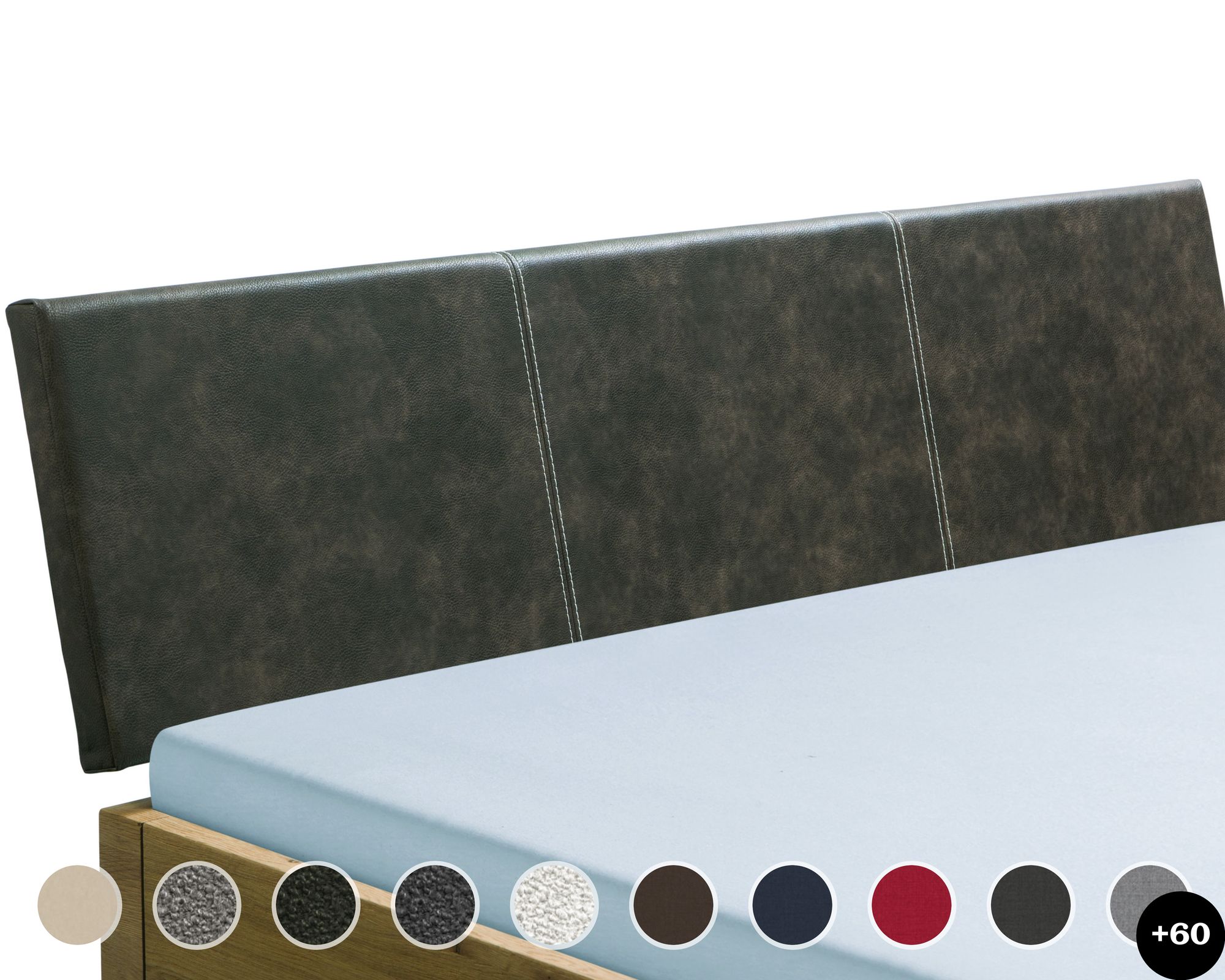 Hasena Oak-Line Wild Kopfteil Arora 160 cm / PK4 Echtleder 505 bianco Image