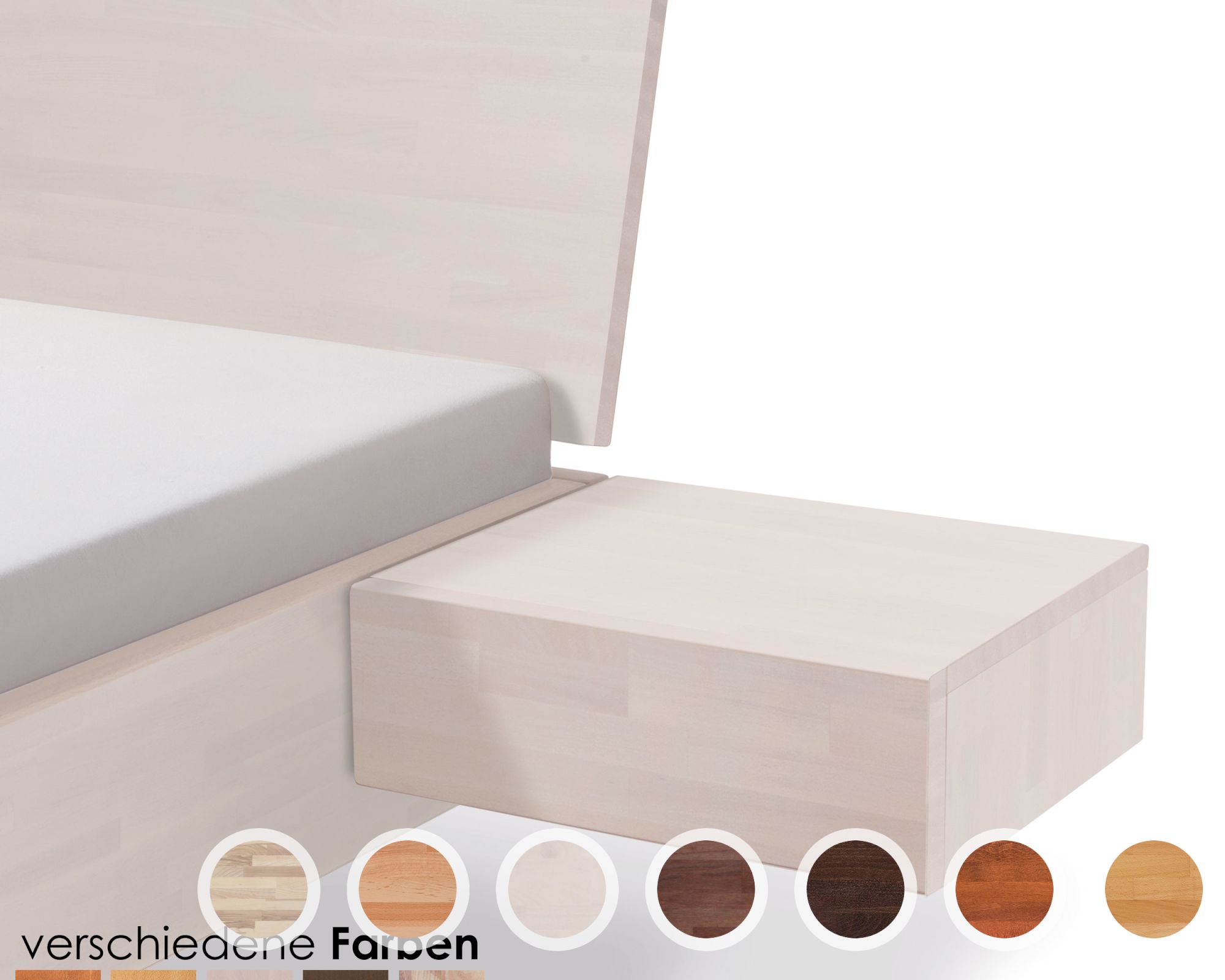 Hasena Wood-Line Nachttisch Caja Buche weiss deckend