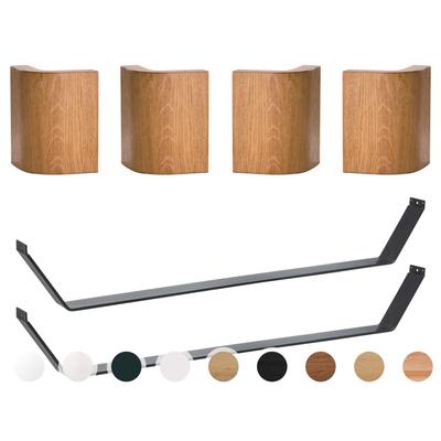Hasena Fine-Line Füsse Slitto 2er-Set / 25 cm / 160 cm / Eiche bianco, gebürstet, geölt / Weiss Image