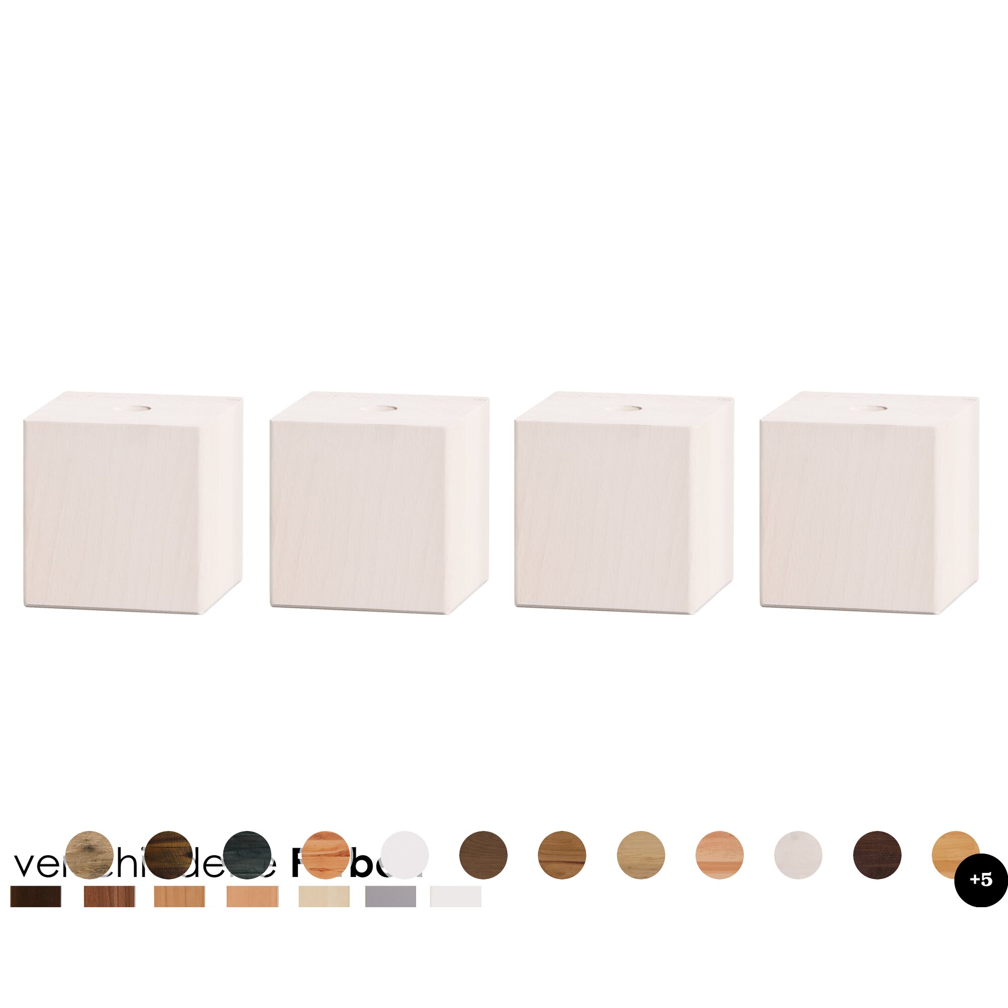 Hasena Boxspring Füsse Ivio 4er-Set / 10 cm / Akazie Vintage braun, lackiert