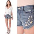 Free People Shorts | Free People Boho Tulum Embroidered Jean Shorts | Color: Red | Size: 28