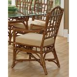 Braxton Culler Chippendale Arm Chair Upholstered/Wicker/Rattan/Fabric | 40 H x 23 W x 25 D in | Wayfair 970-029/0863-84/HONEY