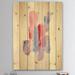 East Urban Home Geometric Pastel II - Mid-Century Modern Print on Natural Pine Wood Metal in Brown/Red | 32 H x 24 W x 1 D in | Wayfair