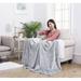 ELLE Home Silky Soft Flannel Fleece for Bed & Couch Throw Polyester in Gray | 16.9 H x 12.9 W in | Wayfair EHPSH1A-8098ECO