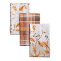 Maison d' Hermine 3 Piece Oak Leaves Tea Towel Set Cotton in Brown/Gray | Wayfair KT028AA01