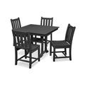 POLYWOOD® Traditional Garden 5-Piece Farmhouse Trestle Outdoor Dining Set Plastic in Black | Wayfair PWS432-1-BL