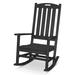 POLYWOOD® Nautical Porch Outdoor Rocking Chair in White/Black | 45.88 H x 27.18 W x 34 D in | Wayfair R145BL