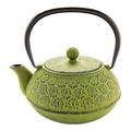 Bungalow Rose Cherry Blossom 30-oz. Stovetop Safe Teapot Cast Iron in Green | 7.5 H x 6.5 W x 4.5 D in | Wayfair 93BB5F8D04F84EE4B062DC6D249250DC