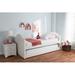 Red Barrel Studio® Circinus Twin Daybed w/ Trundle Upholstered/Faux leather in White | 36.69 H x 41.34 W x 83.46 D in | Wayfair