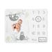 Sweet Jojo Designs Sloth Aqua Grey Fleece Baby Blanket in Gray/White | 50 H x 40 W x 0.2 D in | Wayfair Milestone-Sloth-AQ-GY