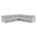Gray/Brown Sectional - Latitude Run® Comprise 5-Piece Sectional Sofa Polyester | 28.5 H x 110 W x 110 D in | Wayfair