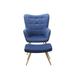 Armchair - Corrigan Studio® Sau 73.66Cm Wide Armchair & Ottoman Velvet/Fabric in Blue/Brown | 37.5 H x 29 W x 26 D in | Wayfair