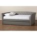 Red Barrel Studio® Earnest Daybed w/ Trundle Upholstered/Polyester in Gray | 32.8 H x 42 W x 103.5 D in | Wayfair 8245199B3BDF4B42ACDC9EF0461F4291