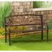 House of Hampton® Blooming Garden Metal Outdoor Bench Metal in Brown | 50 H x 34 W x 21 D in | Wayfair 50557494D2C8491FA7D1460D42E3A80D