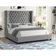 Willa Arlo™ Interiors Bryony Low Profile Standard Bed Upholstered/Velvet, Solid Wood in Gray | 72 H x 70 W x 90 D in | Wayfair