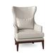 Wingback Chair - Birch Lane™ Turner 30.5" W Wingback Chair Genuine Leather/Fabric in White/Brown | 46 H x 30.5 W x 35.5 D in | Wayfair