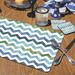 Highland Dunes Amatury Chevron Hardboard 17" Placemat Wood/Bamboo in Blue/Brown/White | 17 W x 11 D in | Wayfair 81486