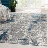 Blue/Gray 90.8 x 0.5 in Area Rug - 17 Stories Sevda Abstract Area Rug Polypropylene | 90.8 W x 0.5 D in | Wayfair 10742D7E29E9474A9D821AE1D2D1D58D