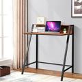 Inbox Zero Home Office Desk Wood/Metal in Black/Brown | 36 H x 31 W x 20 D in | Wayfair E30388DA5A3A4D78BF5C7610A408992F