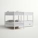 Briana Twin Over Twin 3 Drawer Solid Wood Bunk Bed by Three Posts™ Baby & Kids in White | 62.5 H x 42 W x 120.6 D in | Wayfair