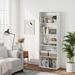 Latitude Run® Gethers Modern 67" H x 23.5" W 5-Shelf Storage Bookcase Wood in White | 67 H x 23.5 W x 9.5 D in | Wayfair