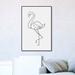 Bay Isle Home™ Flamingo Outline by Oliver Gal - Painting Print on Canvas in Black | 45 H x 20 W x 1.5 D in | Wayfair