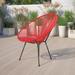 Wrought Studio™ Kelleia Patio Chair Wicker/Rattan in Red/Gray/Brown | 35.25 H x 29 W x 30.25 D in | Wayfair 384DB76C094F4EFEA70EDD7752A8D156