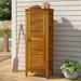 Beachcrest Home™ Anjenette 104.73 Gallon Water Resistant Acacia Cabinet Deck Box w/ Lock Wood/ in Brown | 64 H x 24 W x 15.75 D in | Wayfair