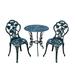 Astoria Grand Louise Traditional 3 Piece Bistro Set Metal in Green/Blue | Outdoor Furniture | Wayfair ARGD2222 42509449