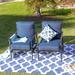 Canora Grey Outdoor Arnone Rocking Metal Chair w/ Cushions in Blue/Indigo | 34.3 H x 25.6 W x 29.2 D in | Wayfair 93A4E846170344FFA9B88F4A2A6F83BF