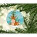 The Holiday Aisle® Merry Christmas Tree Ural Rex Cat Holiday Shaped Ornament Ceramic/Porcelain in Blue/Green | 3 H x 3 W x 0.25 D in | Wayfair