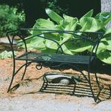 Alcott Hill® Ameer Wrought Iron Garden Outdoor Bench Metal in Black | 28 H x 41 W x 16 D in | Wayfair D6CA33CB869A495DA58F1018CA6346A6