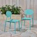 AllModern Aldric Stacking Patio Dining Chair Plastic/Resin in Blue | 32 H x 17.75 W x 18.5 D in | Wayfair 642E10A076424890A8175BA682F01A44