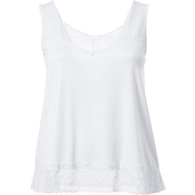 Plus Size Women's Lace-Trim Tank by ellos in White (Size 22/24)