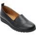 Wide Width Women's The June Slip On Flat by Comfortview in Black (Size 7 W)