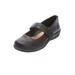 Extra Wide Width Women's The Carla Mary Jane Flat by Comfortview in Black (Size 8 WW)