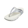 Wide Width Women's The Sporty Slip On Thong Sandal by Comfortview in Silver (Size 11 W)