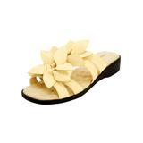 Wide Width Women's The Paula Slip On Sandal by Comfortview in Pale Yellow (Size 10 W)