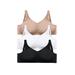 Plus Size Women's 3-Pack Front-Close Cotton Wireless Bra by Comfort Choice in Basic Assorted (Size 44 G)