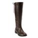 Wide Width Women's Charleston Wide Calf Boot by Comfortview in Dark Brown (Size 9 W)