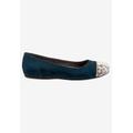 Women's Sonoma Cap Toe Flat by SoftWalk in Navy (Size 9 M)