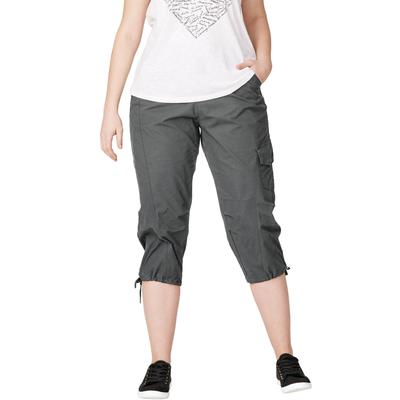 Plus Size Women's Stretch Cargo Capris by ellos in Slate (Size 20)