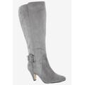 Wide Width Women's Troy II Plus Wide Calf Boot by Bella Vita in Grey Super Suede (Size 8 W)