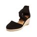 Extra Wide Width Women's The Sabine Espadrille by Comfortview in Black (Size 10 WW)