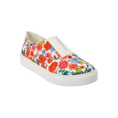 Extra Wide Width Women's The Maisy Sneaker by Comfortview in Gardenia Floral (Size 7 WW)