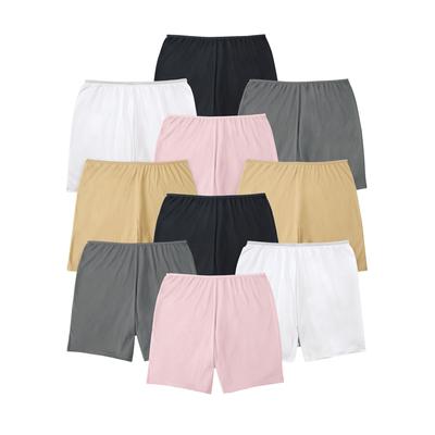 Plus Size Women's Cotton Boxer 10-Pack by Comfort Choice in Basic Pack (Size 14) Underwear